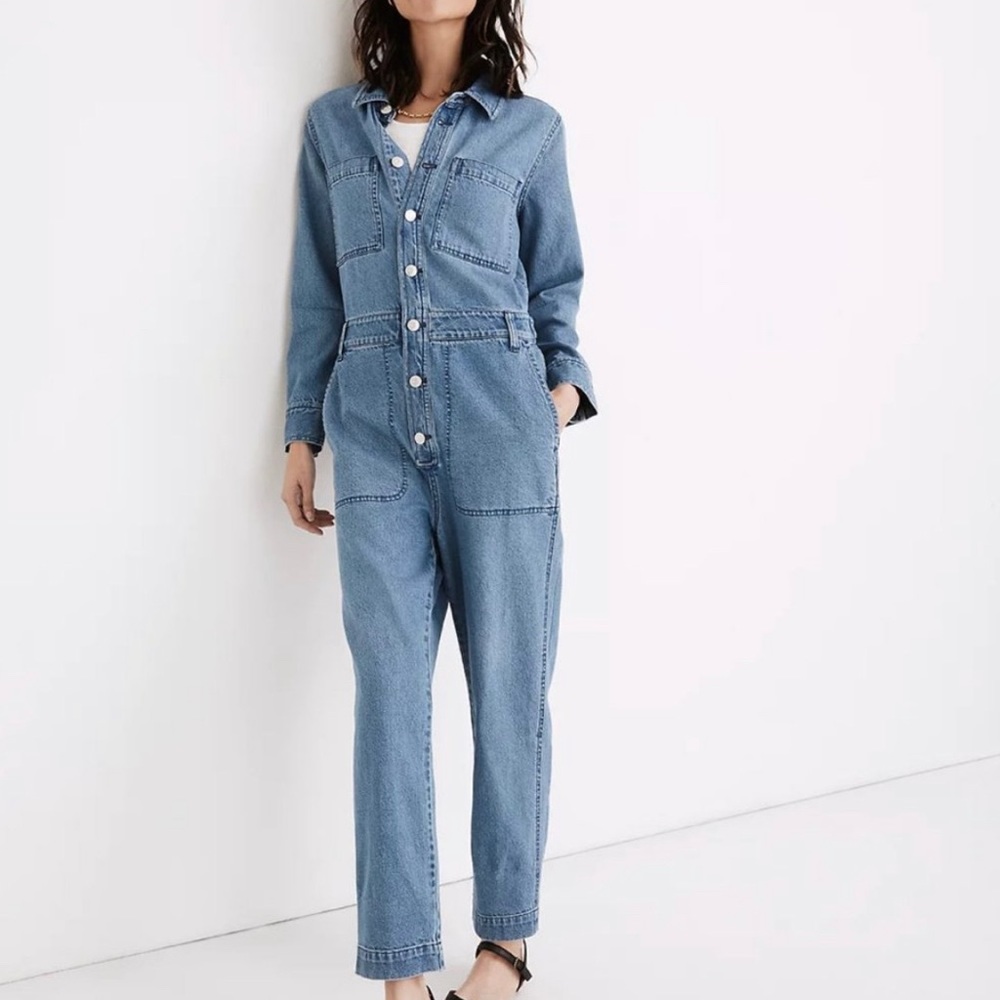 Madewell Relaxed Denim Coverall Jumpsuit (Glenroy) Size Small